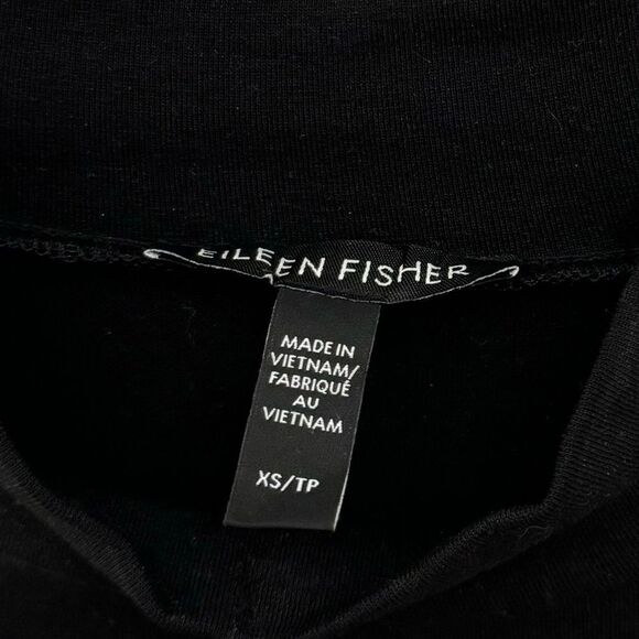 Eileen Fisher System Mockneck Women’s Top Size XS Black Stretchy Basic Layering - Picture 3 of 7